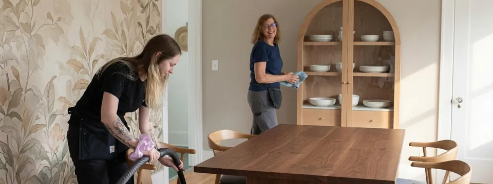 Altitude Cleaning Crew professionals cleaning a Reno-area dining room
